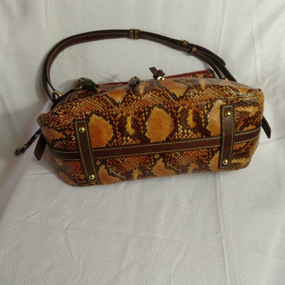 Dooney & Burke Brown Python Reptile Hobo Shoulder Bag - Picture 7 of 9